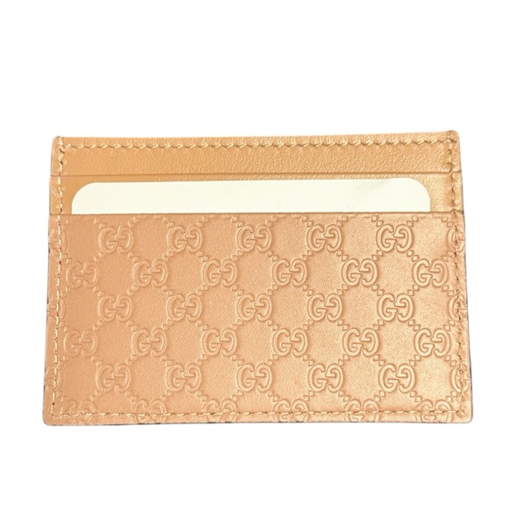Gucci Pink Leather Microguccissima Card Holder Authentic - Picture 1 of 6